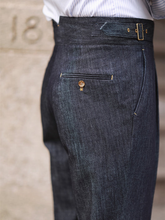 Pantalones Denim Casuales de Cintura Alta para Hombre - Image 3