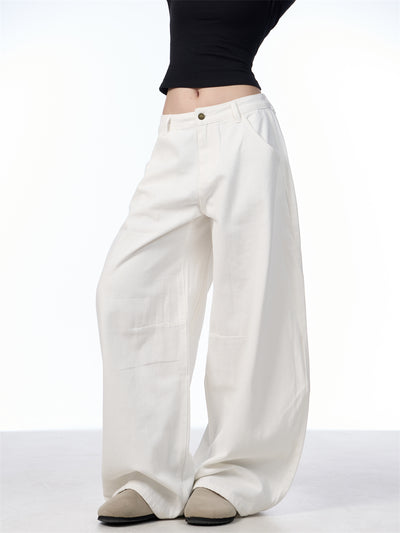 Pantalón Blanco Ancho de Pierna Recta Casual y Suelto - Image 20