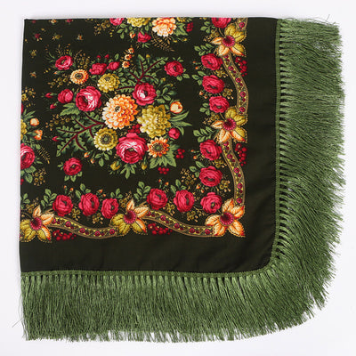 Pañuelo Étnico Estampado con Flecos de Rayón - Image 18