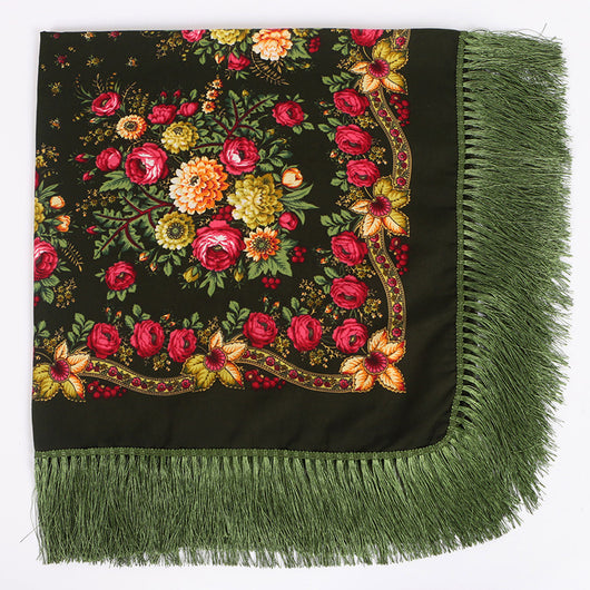 Pañuelo Étnico Estampado con Flecos de Rayón - Image 18