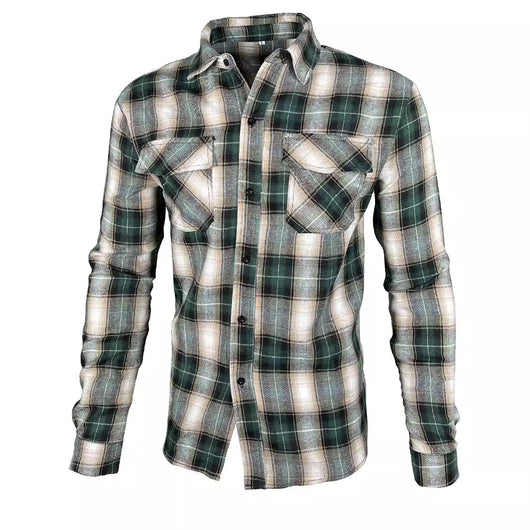 Camisa Manga Larga Cuadros con Solapa - Estilo Casual Moderno - Image 3
