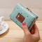 Billetera Trifold Compacta de Cuero PU para Mujer con Monedero