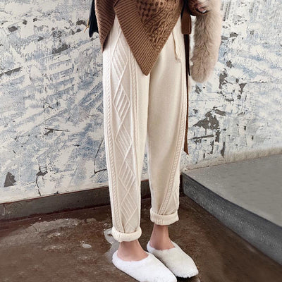 Pantalones de Lana Holgados Cintura Alta - Corte Moderno y Versátil