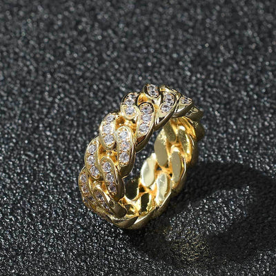 Anillo Cubano de Circonia Cúbica para Hombre con Eslabones de Una Fila - Image 6