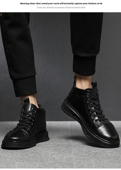 Botas Altas de Cuero para Hombre - Zapatos Casuales Invierno - Image 30