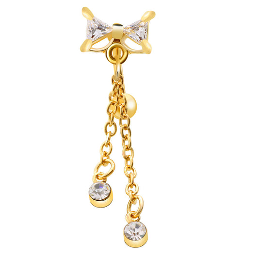 Piercing Ombligo Arco de Diamantes en Acero Inoxidable - Image 9