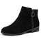 Botas Cortas para Mujer con Tacón Bajo y Punta Redonda