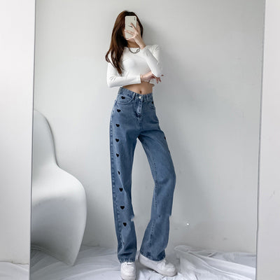 Pantalones Vaqueros Blancos de Cintura Alta y Pierna Ancha Estilo Hong Kong - Image 6
