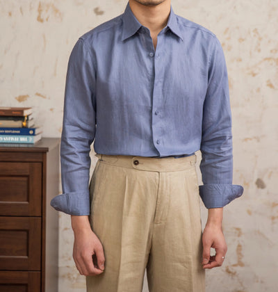 Camisa de Lino Manga Larga Delgada - Image 9
