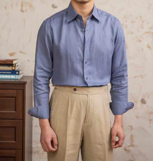 Camisa de Lino Manga Larga Delgada - Image 9