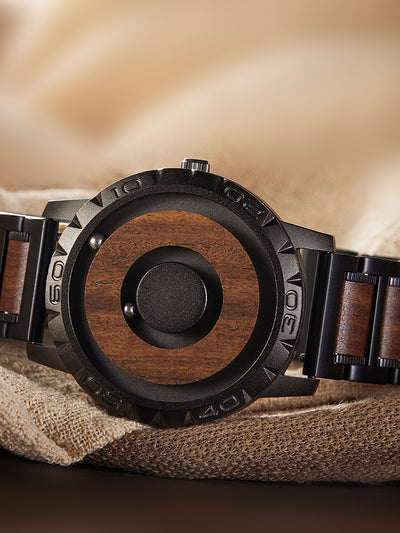 Reloj Minimalista de Bola Magnética en Palo de Rosa Sudafricano - Image 2