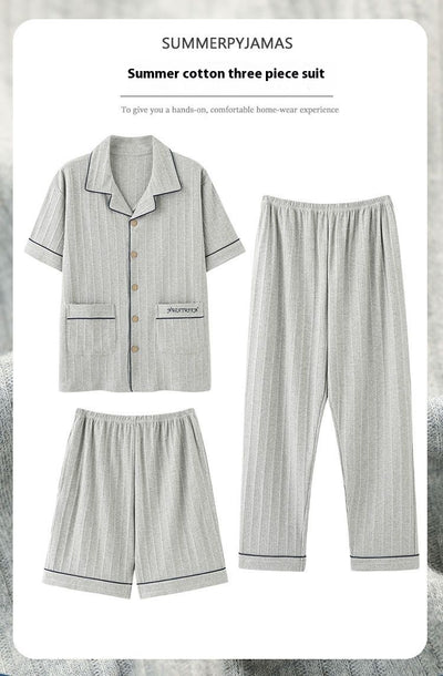Pijama de Tres Piezas Manga Corta para Hombre - Image 14