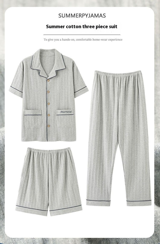 Pijama de Tres Piezas Manga Corta para Hombre - Image 14