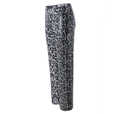 Pantalones Rectos Estampado Leopardo con Lentejuelas - Diseño Europeo - Image 31