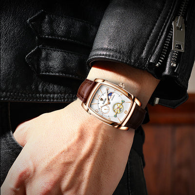 Reloj Mecánico Cuadrado con Tourbillon para Hombre