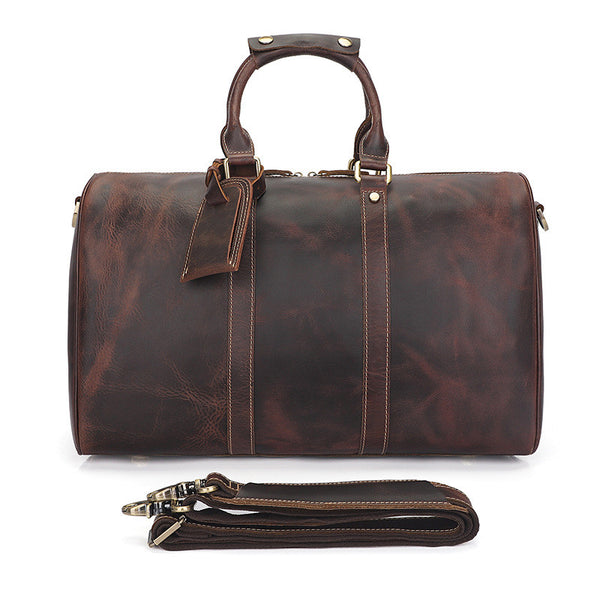 Bolsa de Viaje en Cuero Vintage Desgastado para Hombre - Image 4