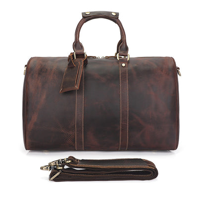 Bolsa de Viaje en Cuero Vintage Desgastado para Hombre - Image 4