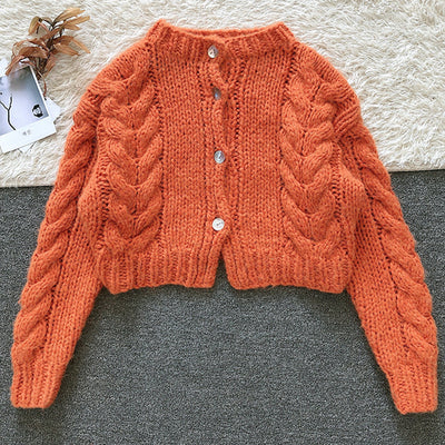 Cardigan de Mohair Tejido a Mano para Mujer - Suéter Holgado y Elegante - Image 11