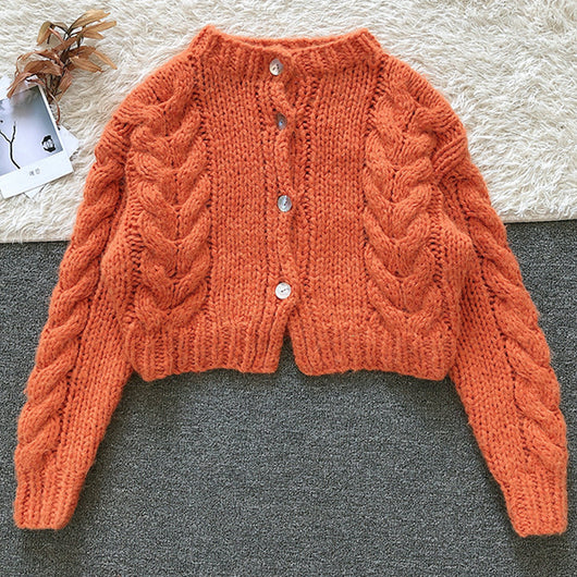 Cardigan de Mohair Tejido a Mano para Mujer - Suéter Holgado y Elegante - Image 11