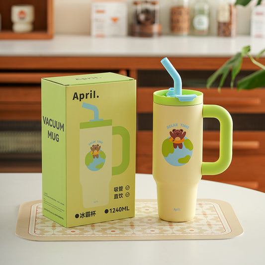 Vaso Térmico de Gran Capacidad con Pajita - Mantén tus Bebidas Frías Todo el Día