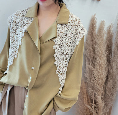 Pañoleta Triangular de Encaje Estilo Coreano para Primavera y Verano