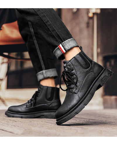 Botas Martin de Cuero para Hombre - Estilo Retro Versátil - Image 9
