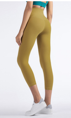Leggings Yoga Cintura Alta Sin Costuras Nude Realza Glúteos Capri - Image 9