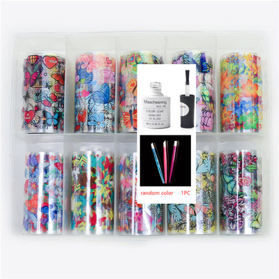Set de 12 Láminas Decorativas para Uñas - Transferencias Nail Art - Image 37