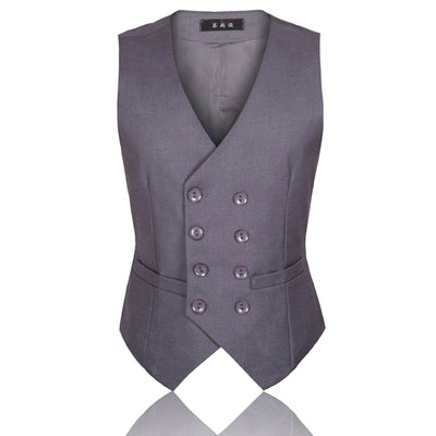 Chaleco de Traje Doble Botonadura Estilo Británico Talla Grande - Image 10