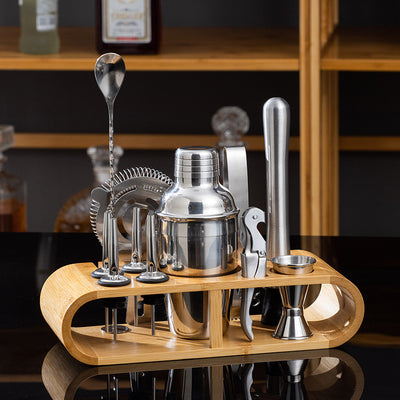 Coctelera de Acero Inoxidable con Soporte de Madera para Bar en Casa - Image 28
