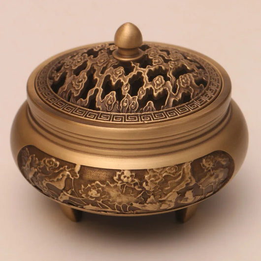 Quemador de Incienso de Cobre Puro Estilo Xuande - Artesanía Zen Tallada a Mano - Image 33