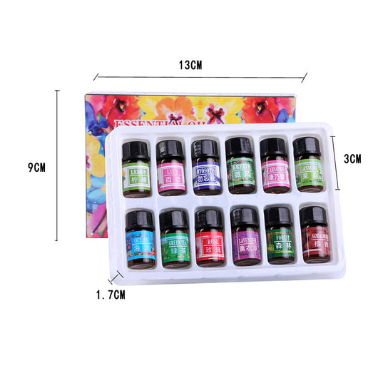 Set of 12 water-soluble aromatherapy essential oils in small bottles, including lemon, lavender, rose, and jasmine. - Image 9