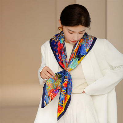 Pañuelo Cuadrado Retro Estampado para Mujer - Diseño Clásico - Image 49