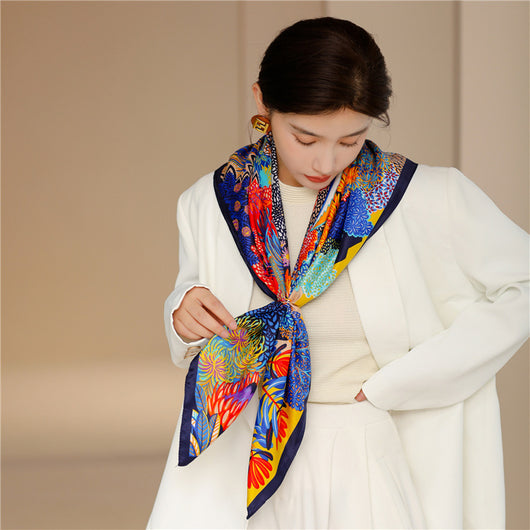 Pañuelo Cuadrado Retro Estampado para Mujer - Diseño Clásico - Image 49