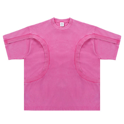 Camiseta Suelta de Cuello Redondo con Detalles de Deconstrucción - Diseño Europeo Minimalista - Image 5