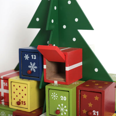 Calendario de Adviento Navideño de Madera con Caja de Dulces y Ornamento - Image 4