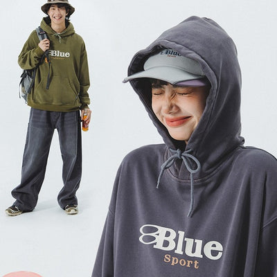 Sudadera con Capucha Vintage Lavada para Parejas