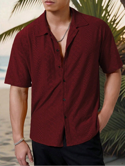 Camisa Casual Hombre con Tejido Calado Jacquard - Image 14