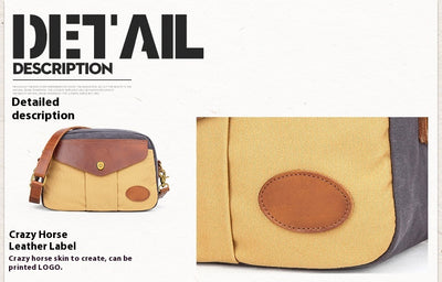Bolsa Retro de Lona con Bloques de Color y Correa Cruzada - Image 13