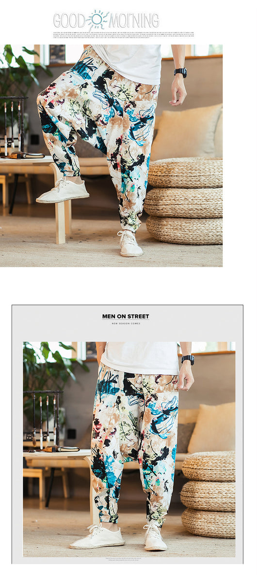 Pantalones de Lino Sueltos Estilo Hip-Hop Casual para Hombre - Image 7