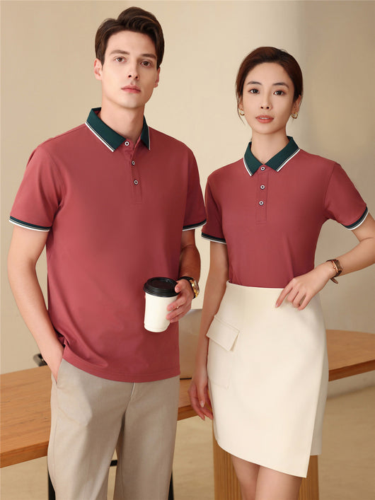 Polo Elástico de Algodón con Combinación de Colores - Image 36
