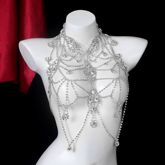 Cadena de Cuerpo Multicapa con Cristales - Accesorio Elegante para Pecho - Image 7
