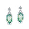 Light Luxury Natural Water Plants Agate Claw Inlaid Verde Moss Eardrops Thick Plateado Platinum 925 Plateado
