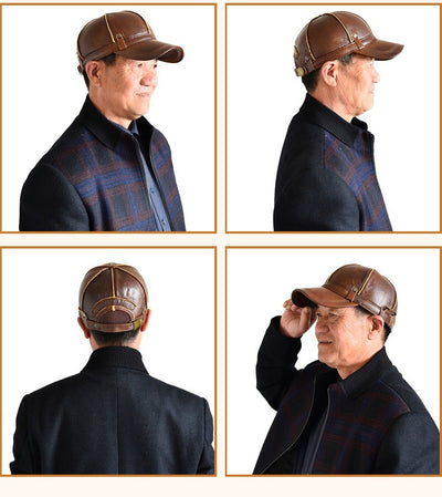 Gorro de Cuero para Hombre con Protección Auditiva - Invierno Acolchado - Image 24
