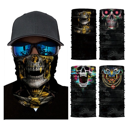 Braga Mágica sin Costuras con Estampado 3D Calavera para Ciclismo