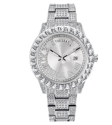 Reloj de Cuarzo para Mujer con Incrustaciones de Diamantes, Resistente al Agua y Esfera Luminosa - Image 8