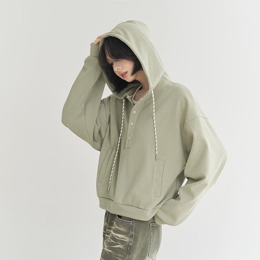 Sudadera Cropped Suelta con Ajuste en Dobladillo para Mujer - Image 4