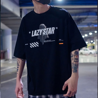 Playera Hip-hop Suelta de Cinco Puntos para Parejas - Manga Corta Ins - Image 10