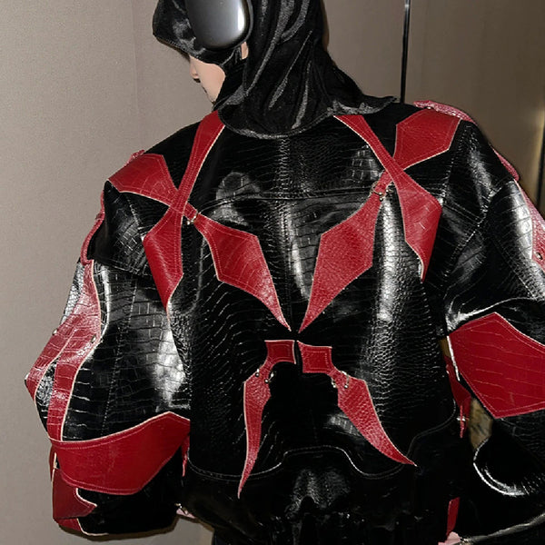 Chaqueta Patchwork Retro con Contraste de Colores