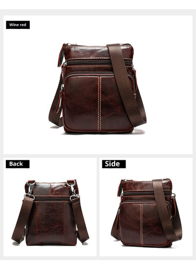 Bolsa Bandolera de Cuero Genuino para Hombre - Estilo Casual - Image 9